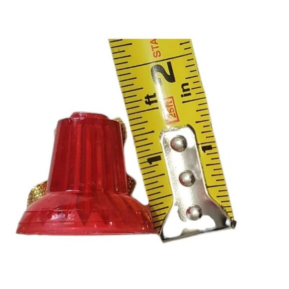 10 VTG Christmas Bell String Light Cover Replacement Red Gold Bow Craft Ornament - Picture 7 of 8